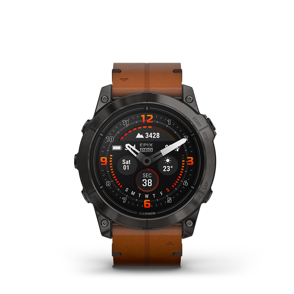 Garmin epix Pro (Gen 2) – Sapphire Edition 51mm, Carbon Gray, Leather
