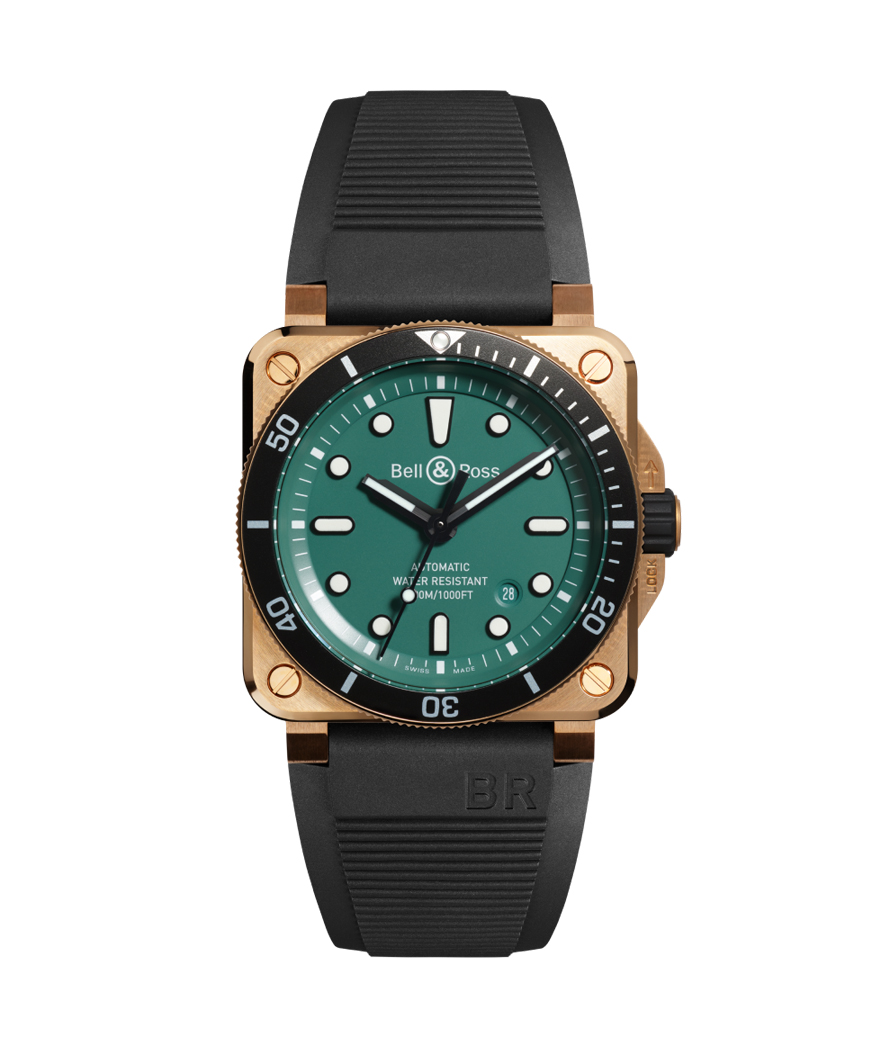 Bell & Ross BR 03-92 Diver Black & Green Bronze - BR0392-D-LT-BR/SRB
