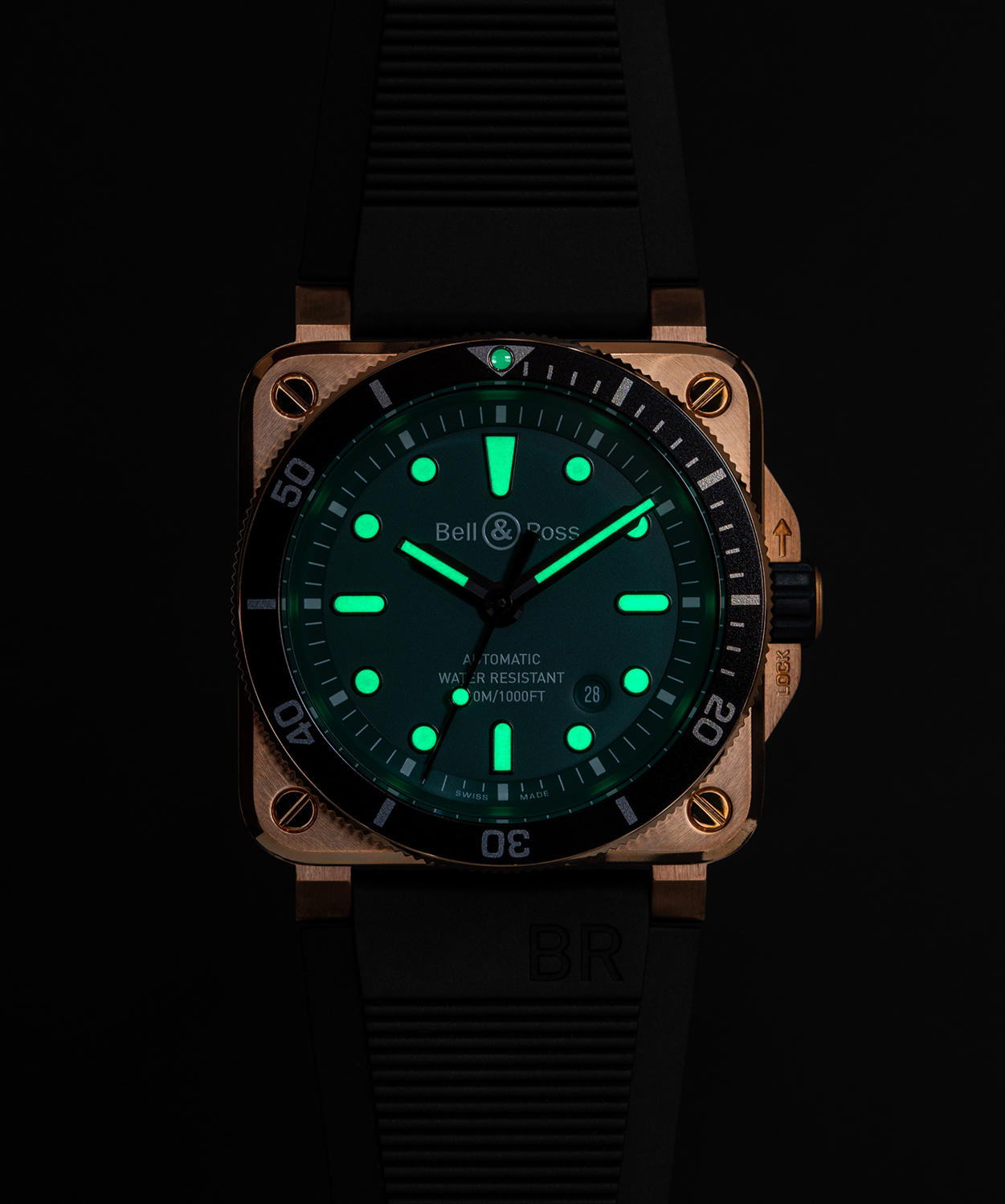 Bell & Ross BR 03-92 Diver Black & Green Bronze - BR0392-D-LT-BR/SRB - Image 6
