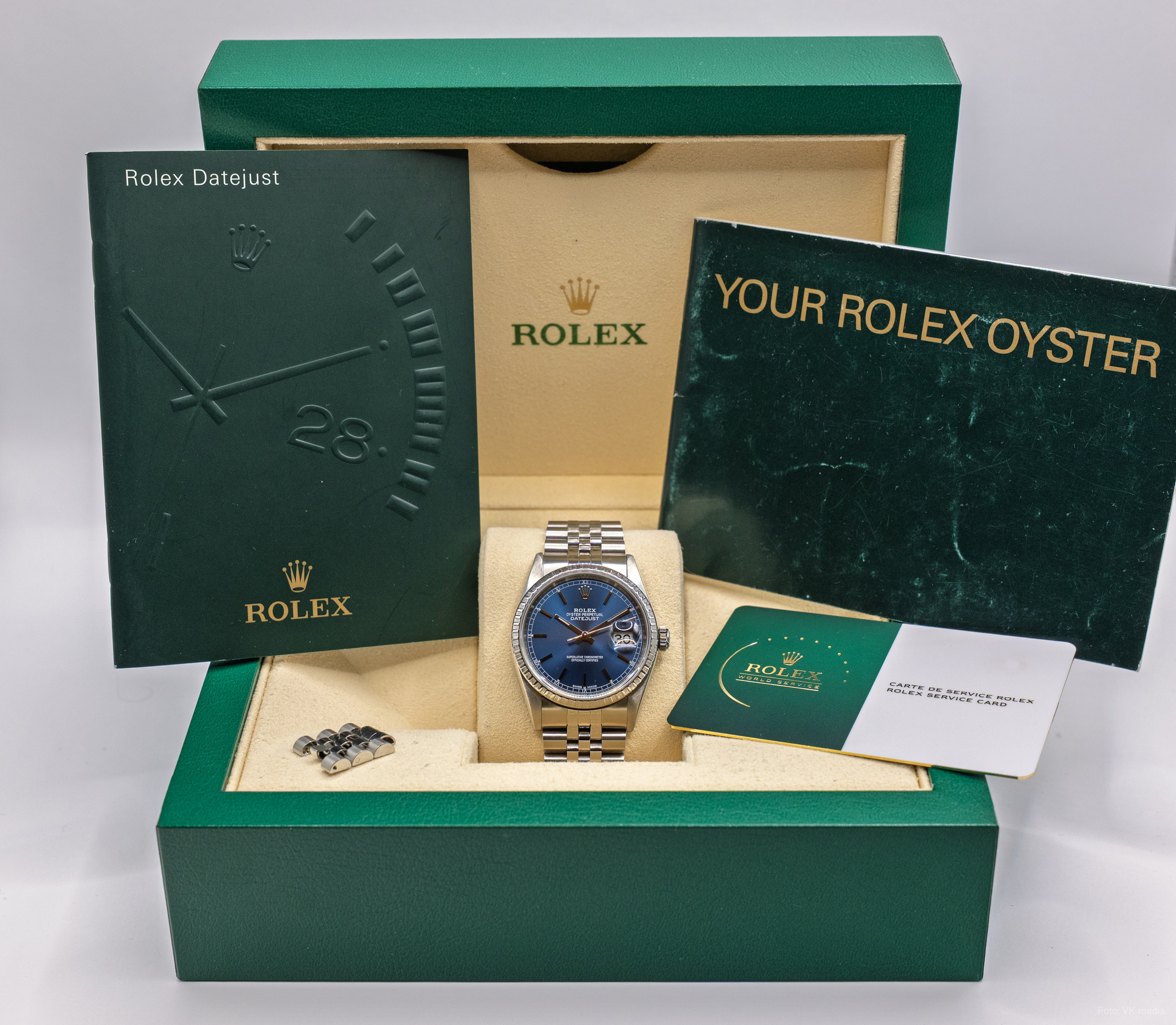 Rolex Datejust 36 Ref. 16220 1995 Blå tallskive