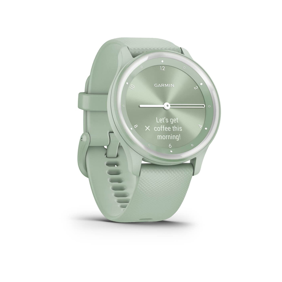 Garmin vívomove® Sport - Urkasse i fargen Cool Mint og silikonrem med sølvfargede detaljer - Image 3