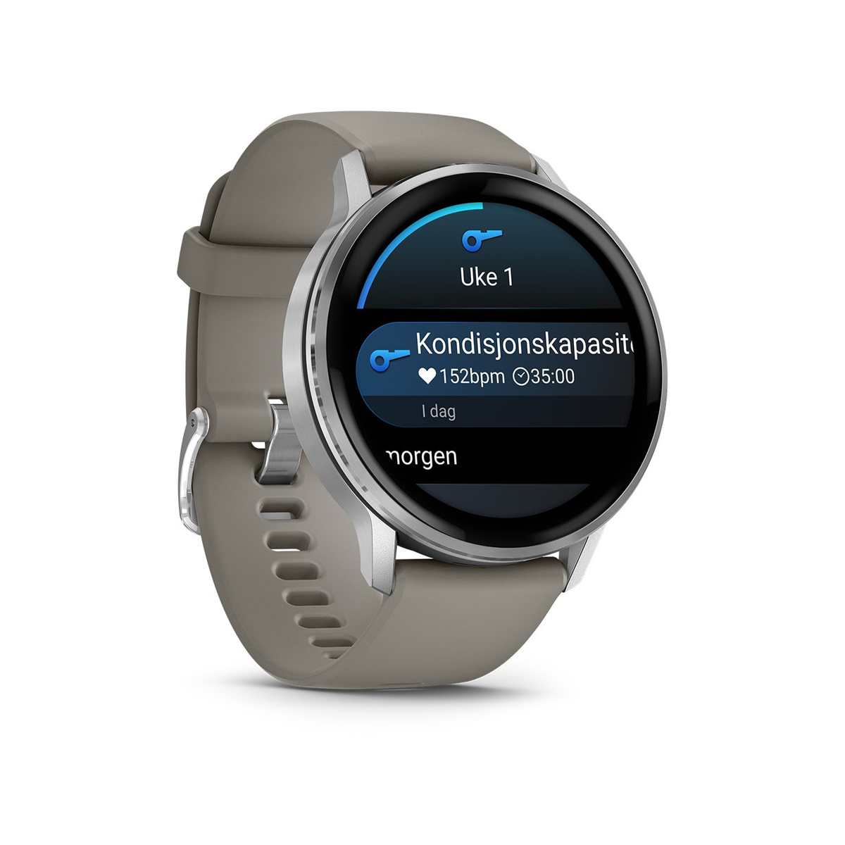 Garmin Venu® 4 - 45 mm - Sølv med sølvgrå silikonrem - Image 3
