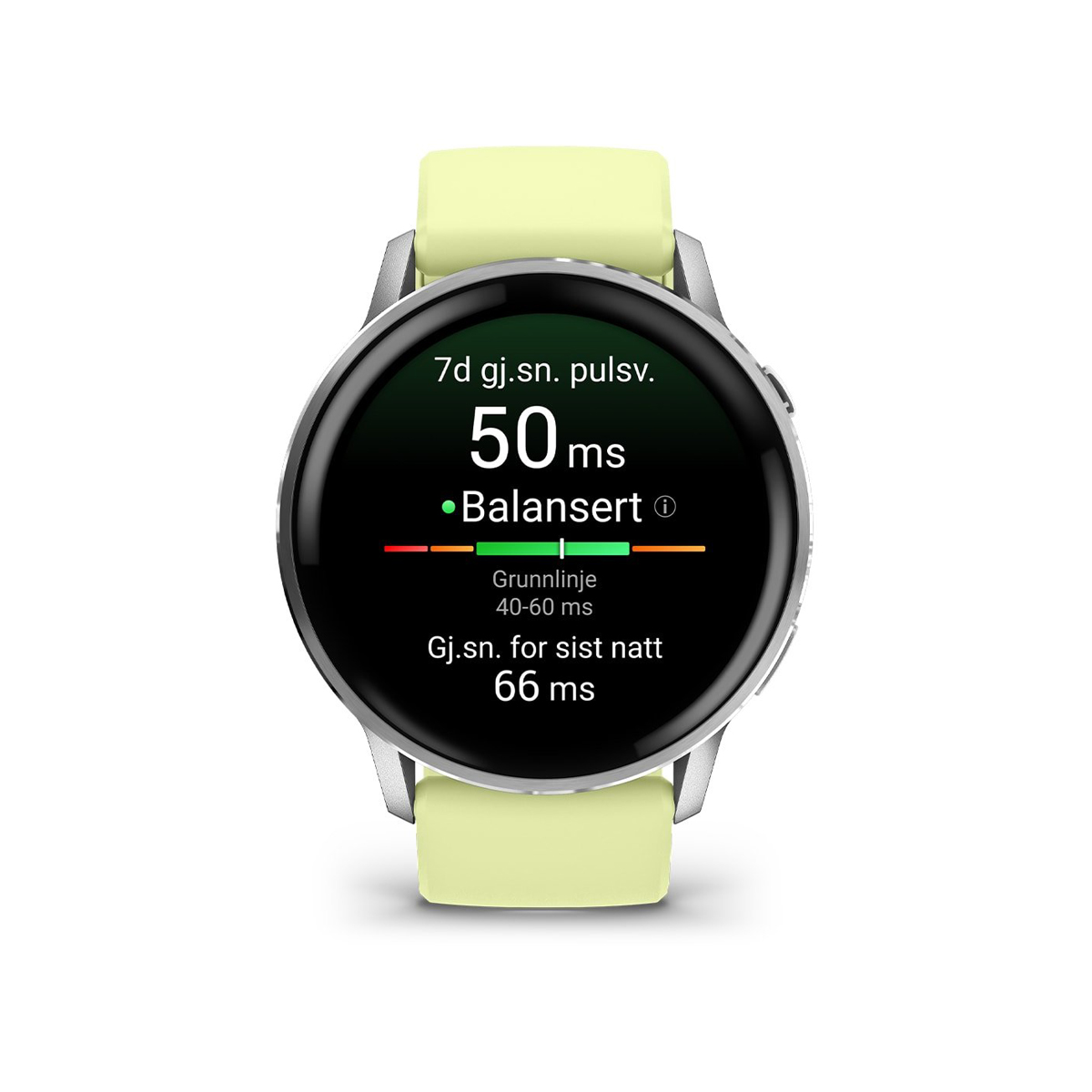 Garmin Venu® 4 - 45 mm - Sølv med sitronfarget silikonrem - Image 2