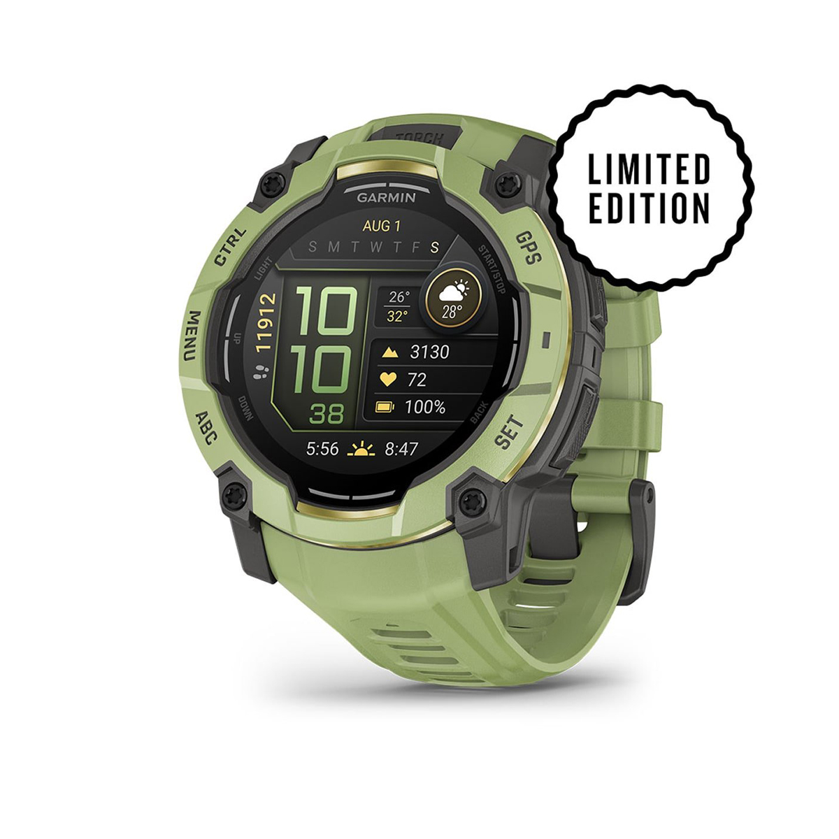 Garmin Instinct® 3 – 50 mm, AMOLED - Bregnegrønn med bregnegrønn rem
