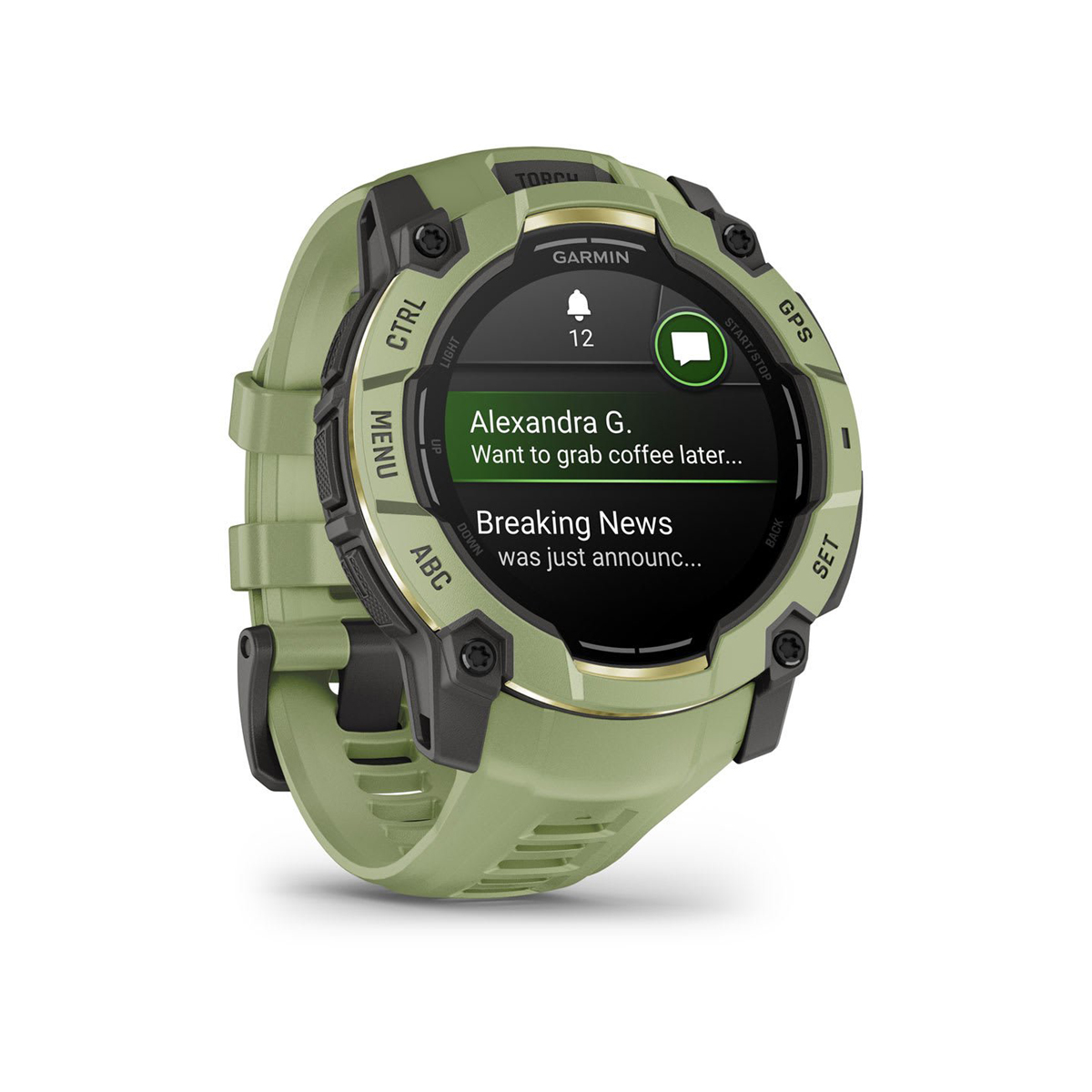 Garmin Instinct® 3 – 50 mm, AMOLED - Bregnegrønn med bregnegrønn rem - Image 3