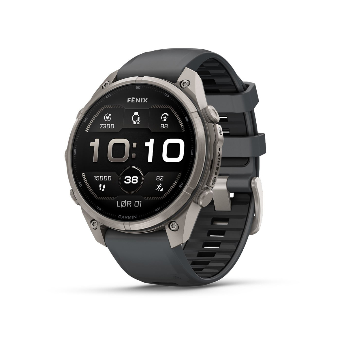 Garmin fēnix® 9 Pro – 47mm - Titan med grafittfarget/svart silikonrem