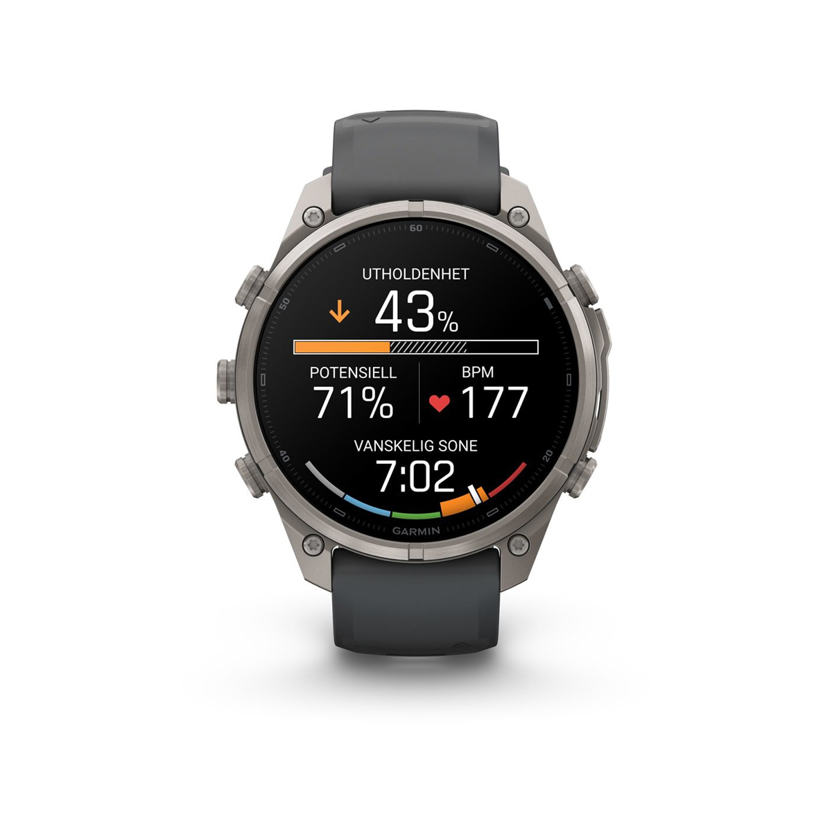 Garmin fēnix® 9 Pro – 47mm - Titan med grafittfarget/svart silikonrem - Image 4